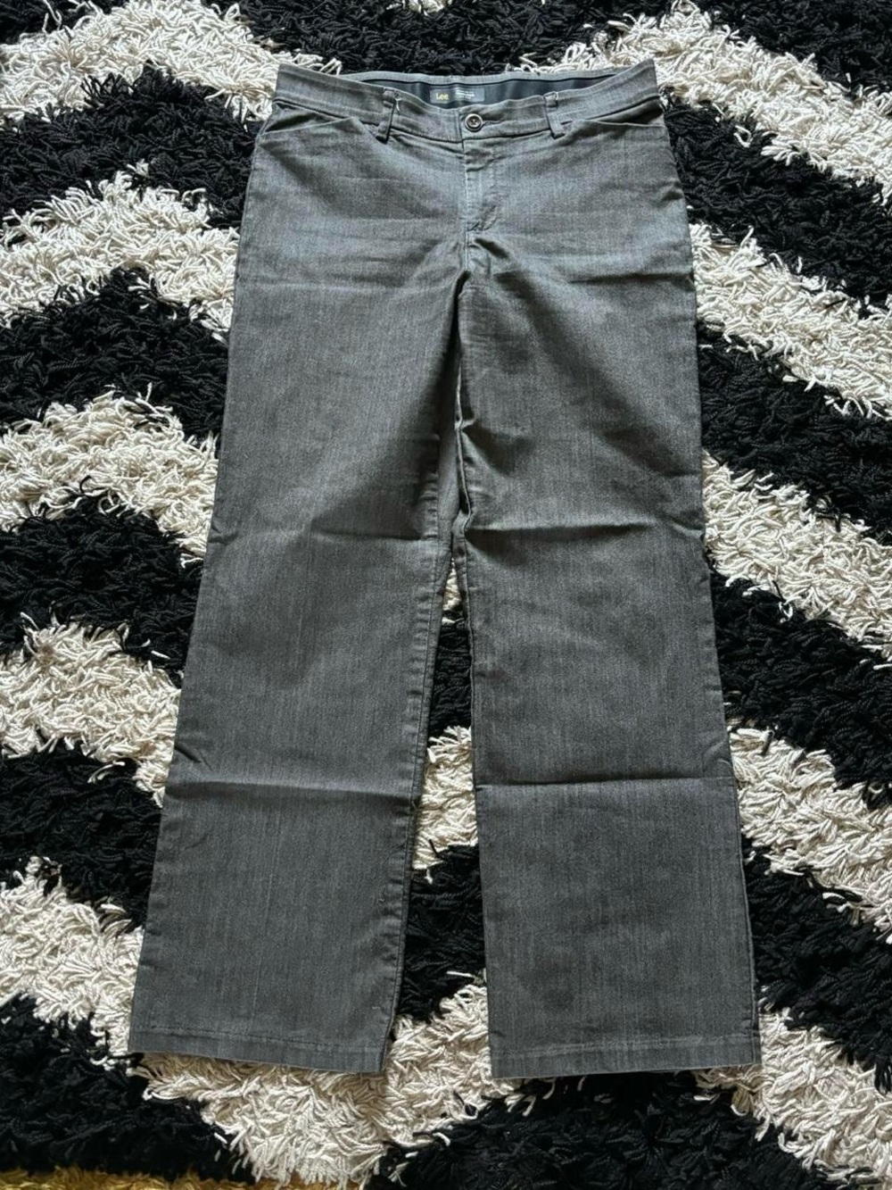 Lee Grey Regular Fit Trouser Mid Rise Flex Motion Business Pants Womens 31 Waist